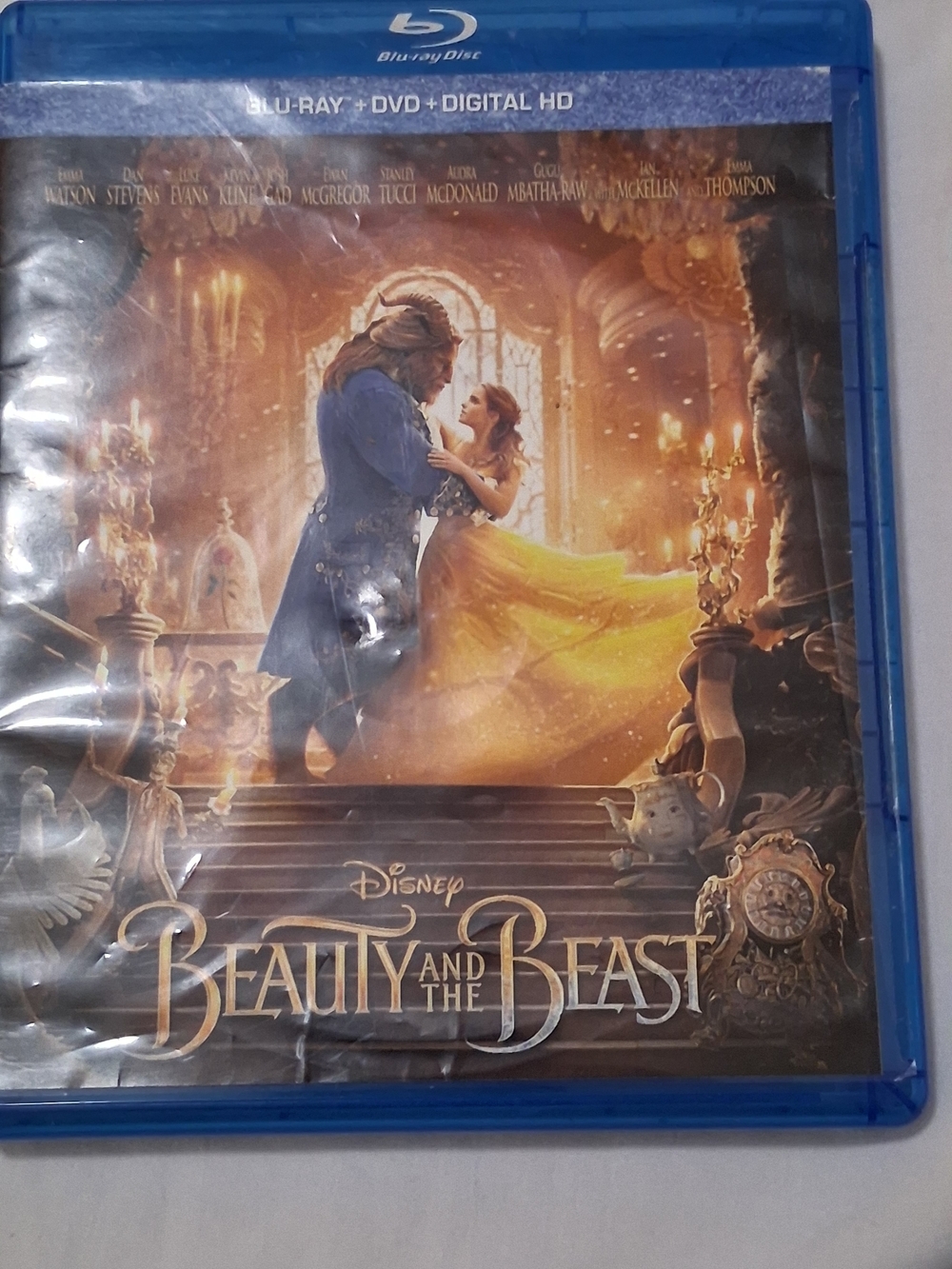 Disney Beauty and the Beast Blu-ray Case - Blue & Yellow Artwork